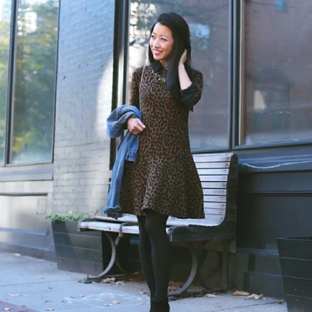 Loft Drop Waist Leopard Print Dress - NWT! Size Large - Picture 2 of 7